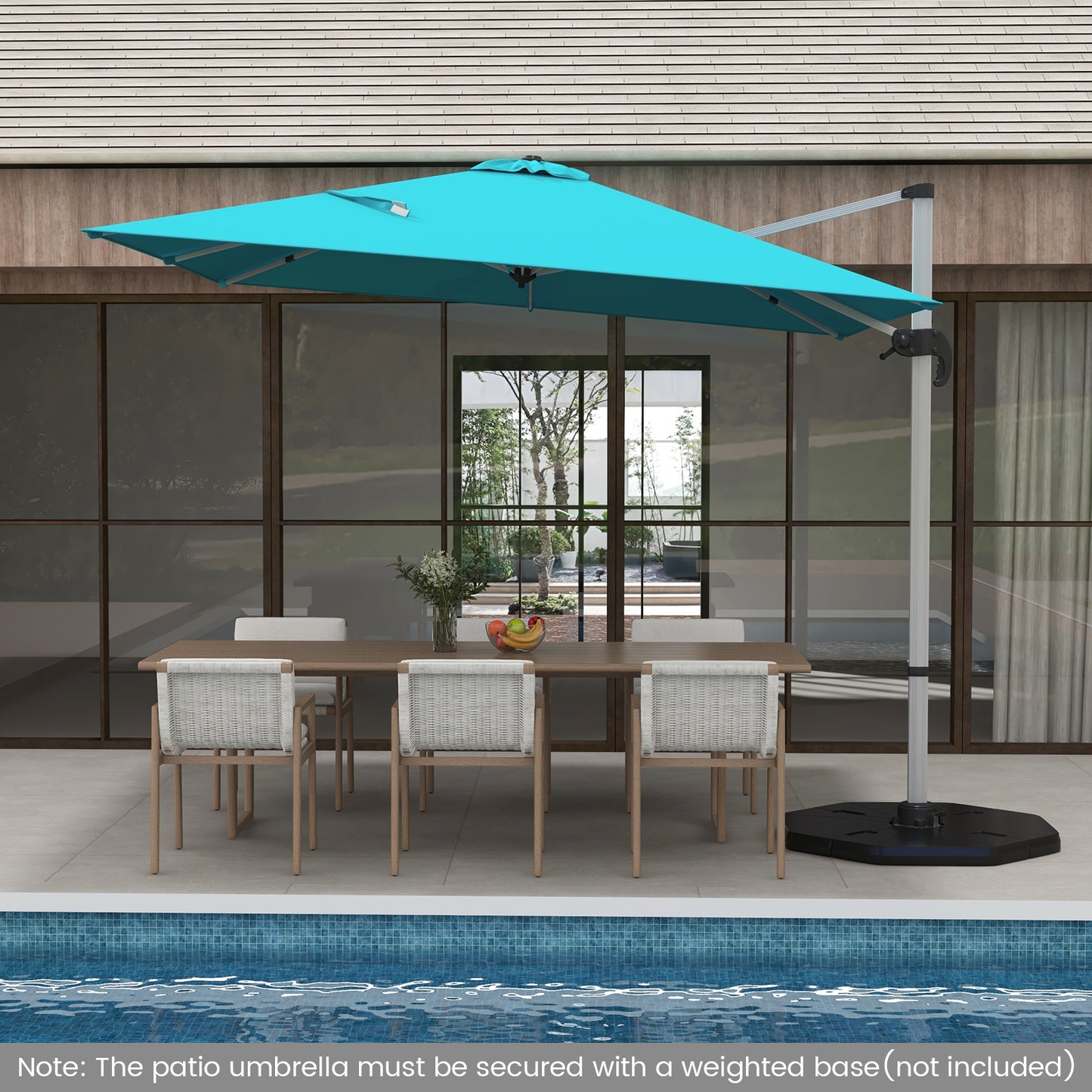 300cm Patio Cantilever Umbrella with 360° Rotation and Adjustable Tilt-Beige
