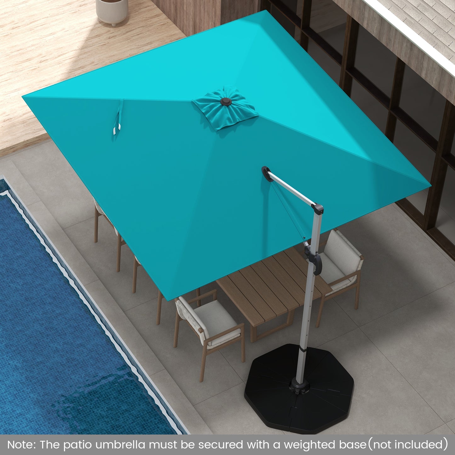 300cm Patio Cantilever Umbrella with 360° Rotation and Adjustable Tilt-Beige