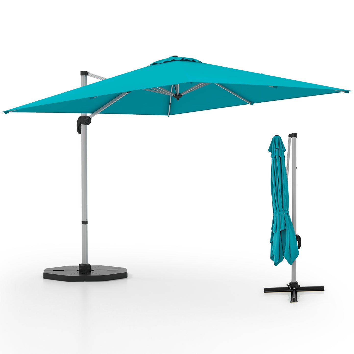 300cm Patio Cantilever Umbrella with 360° Rotation and Adjustable Tilt-Beige