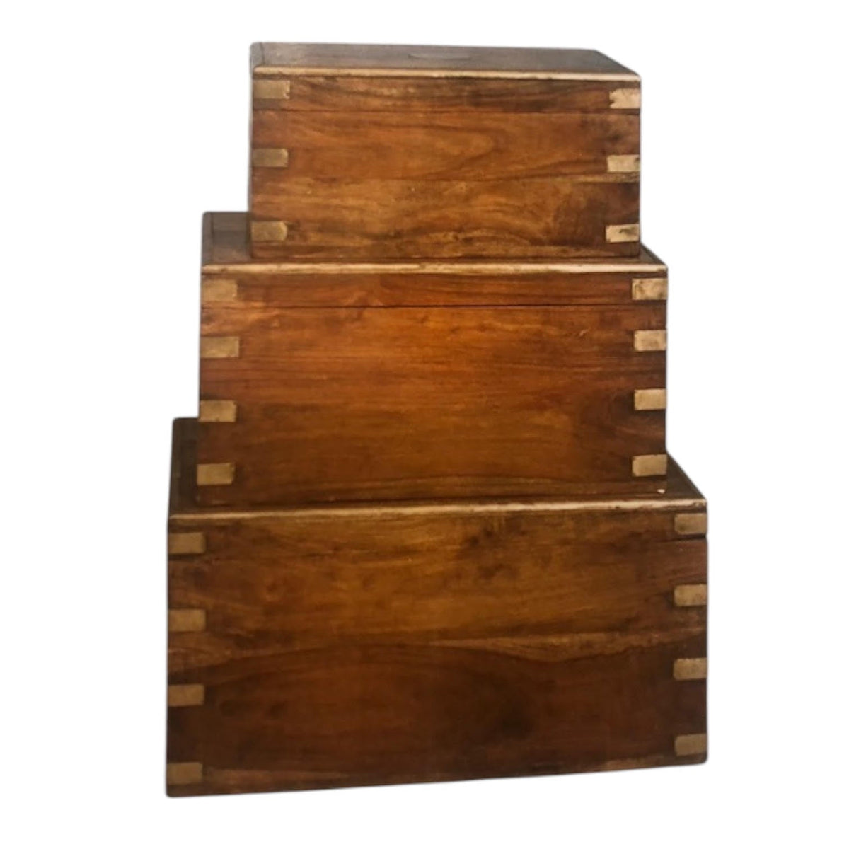 90CM SET 3 WOODEN CHESTS