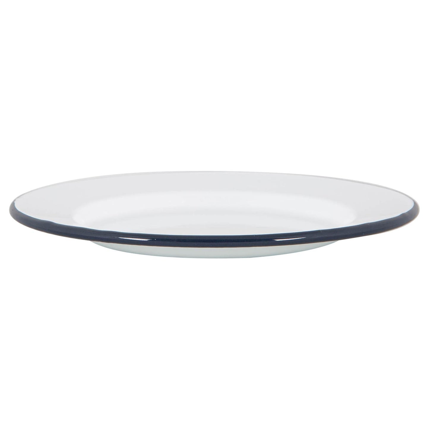 25.5cm White Enamel Dinner Plates - Pack of Six