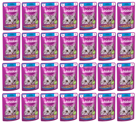 28 x Whiskas Cat 1+ Pouch Tuna & Jelly - 85Gm
