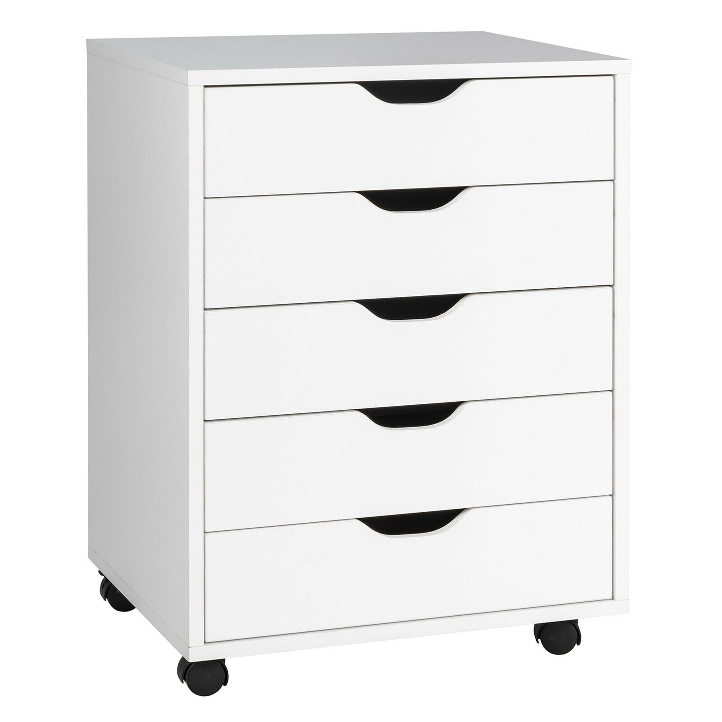 5 Drawer Chest with Wheels for Home and Office-Black