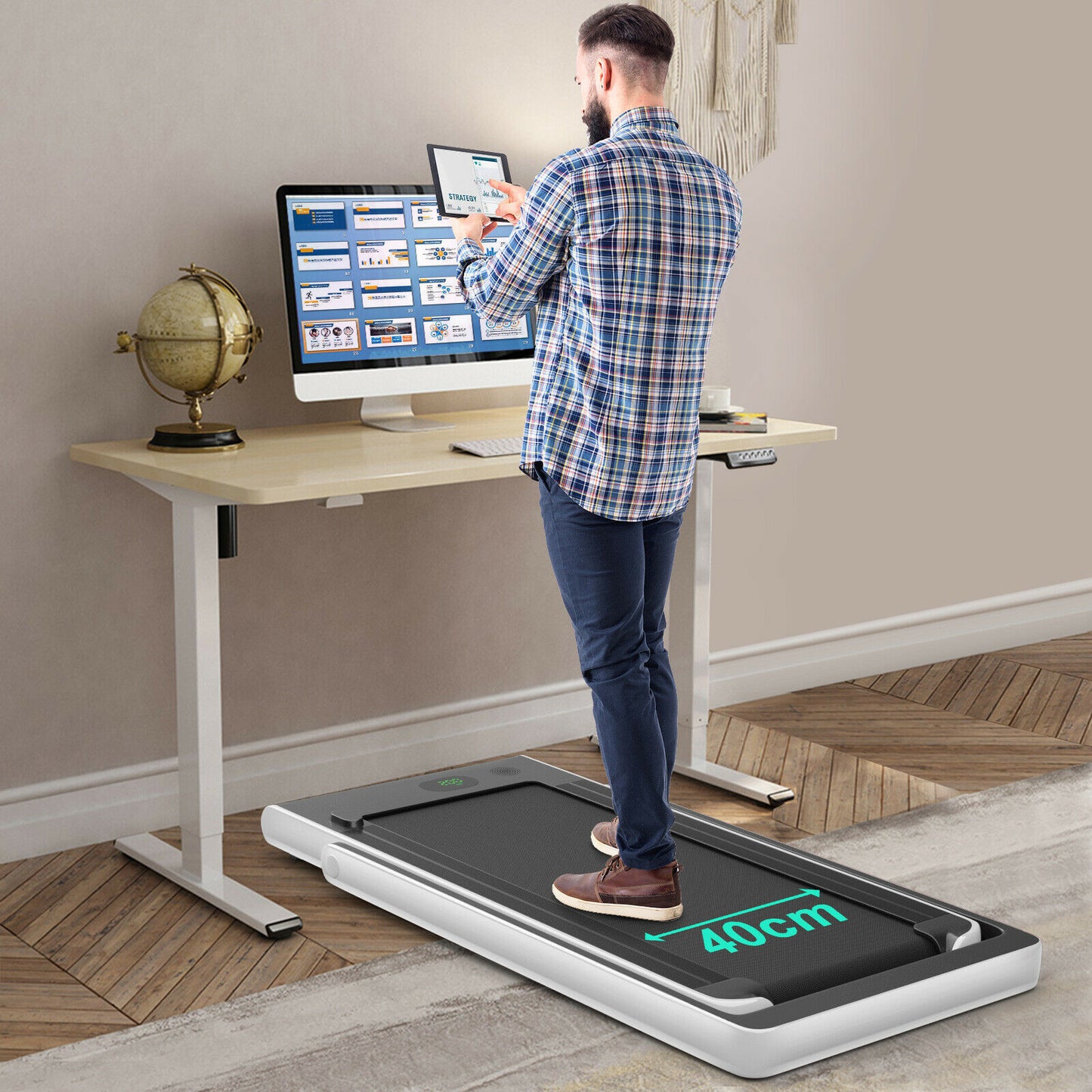 1-12Kph Folding Electric Treadmill with Bluetooth Capability-Black