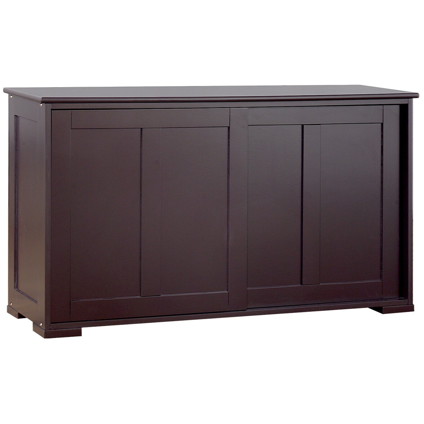 Storage Sideboard with Sliding Door and Double Partition-Black