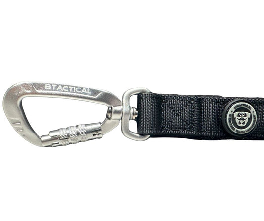 BTactical™ Nylon Carabiner Clip Dog Lead | Extra-Strong Anti Tangle - Midnight Black