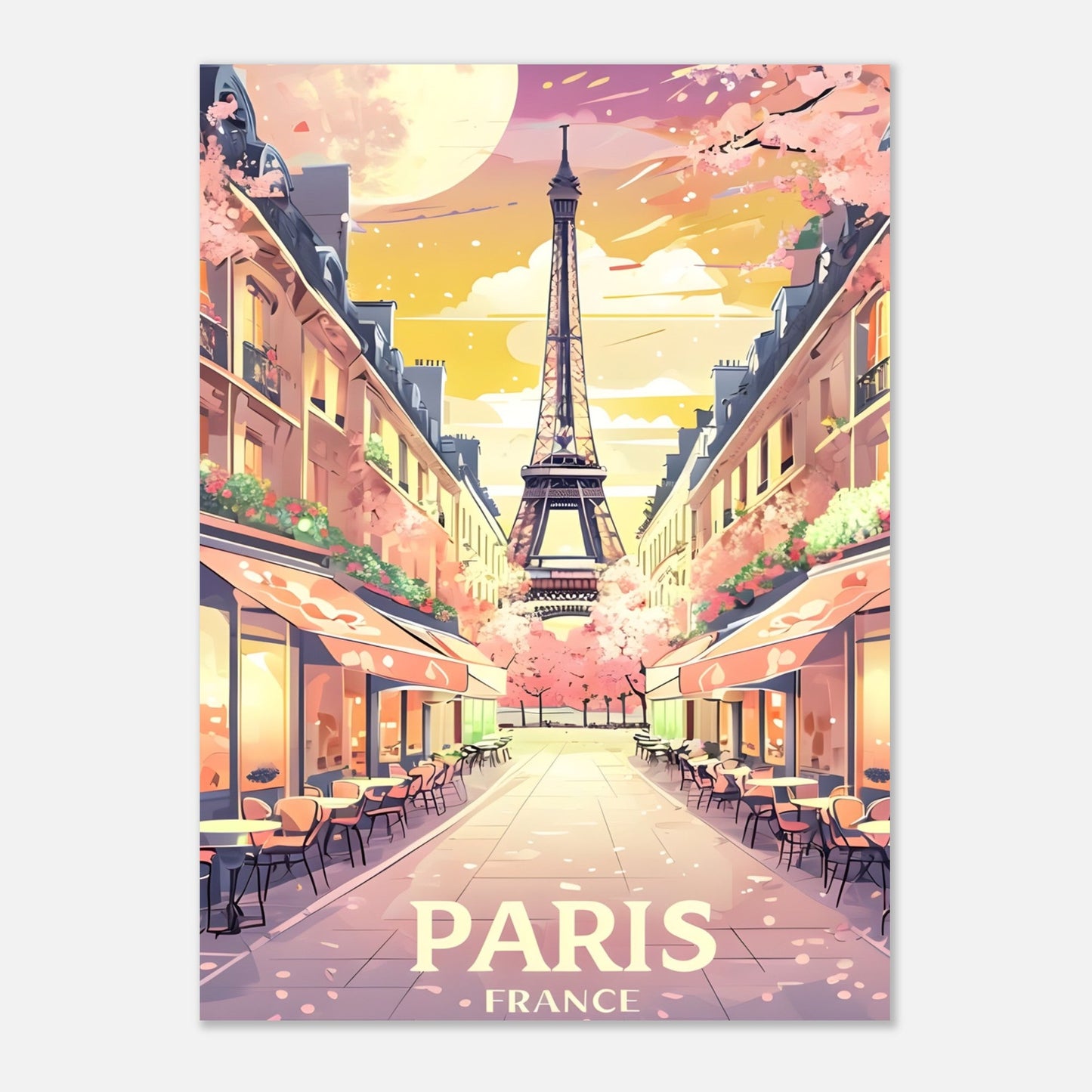 Paris Wall Art – Eiffel Tower Sunset Print
