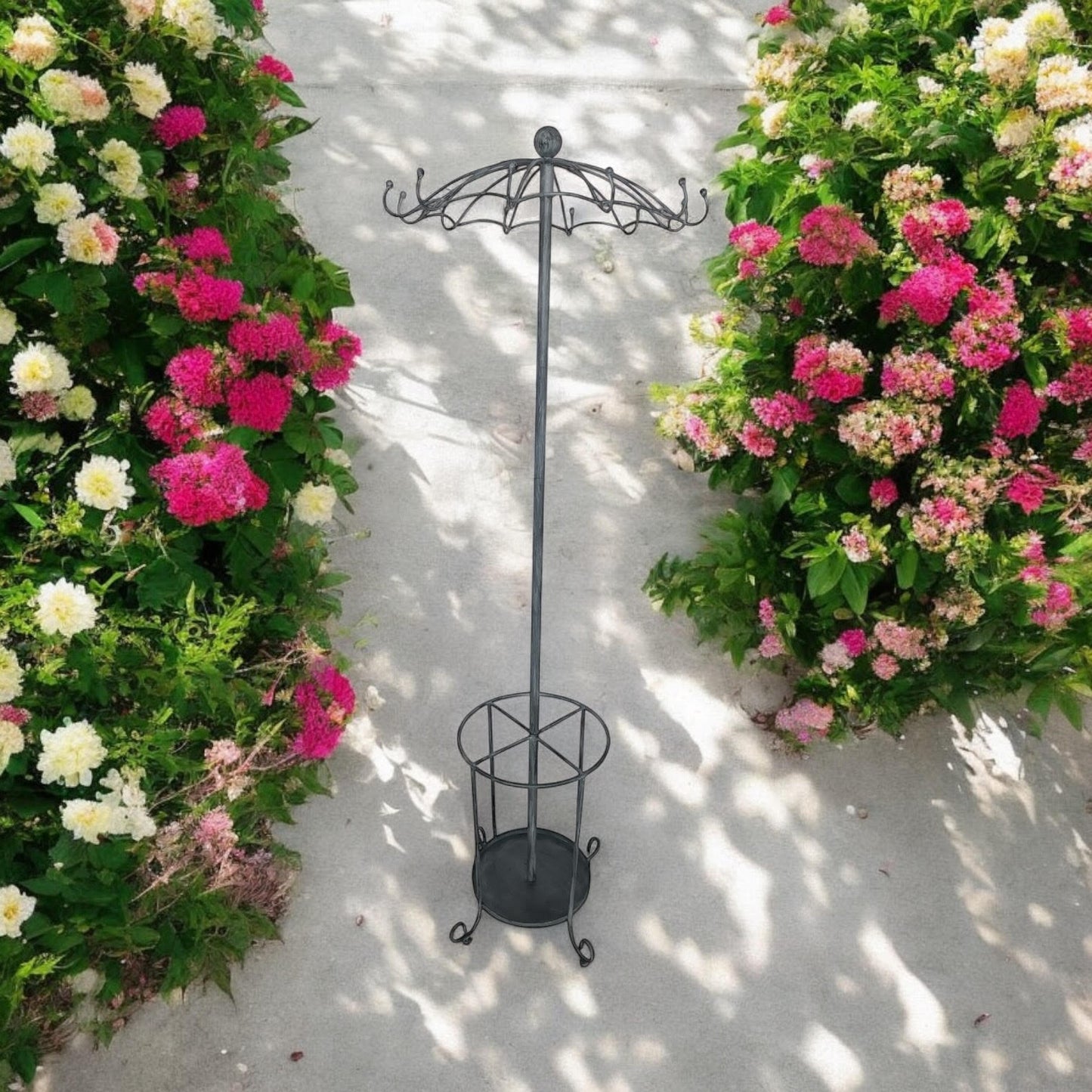 172CM GREY METAL COAT STAND/ UMBRELLA HOLD
