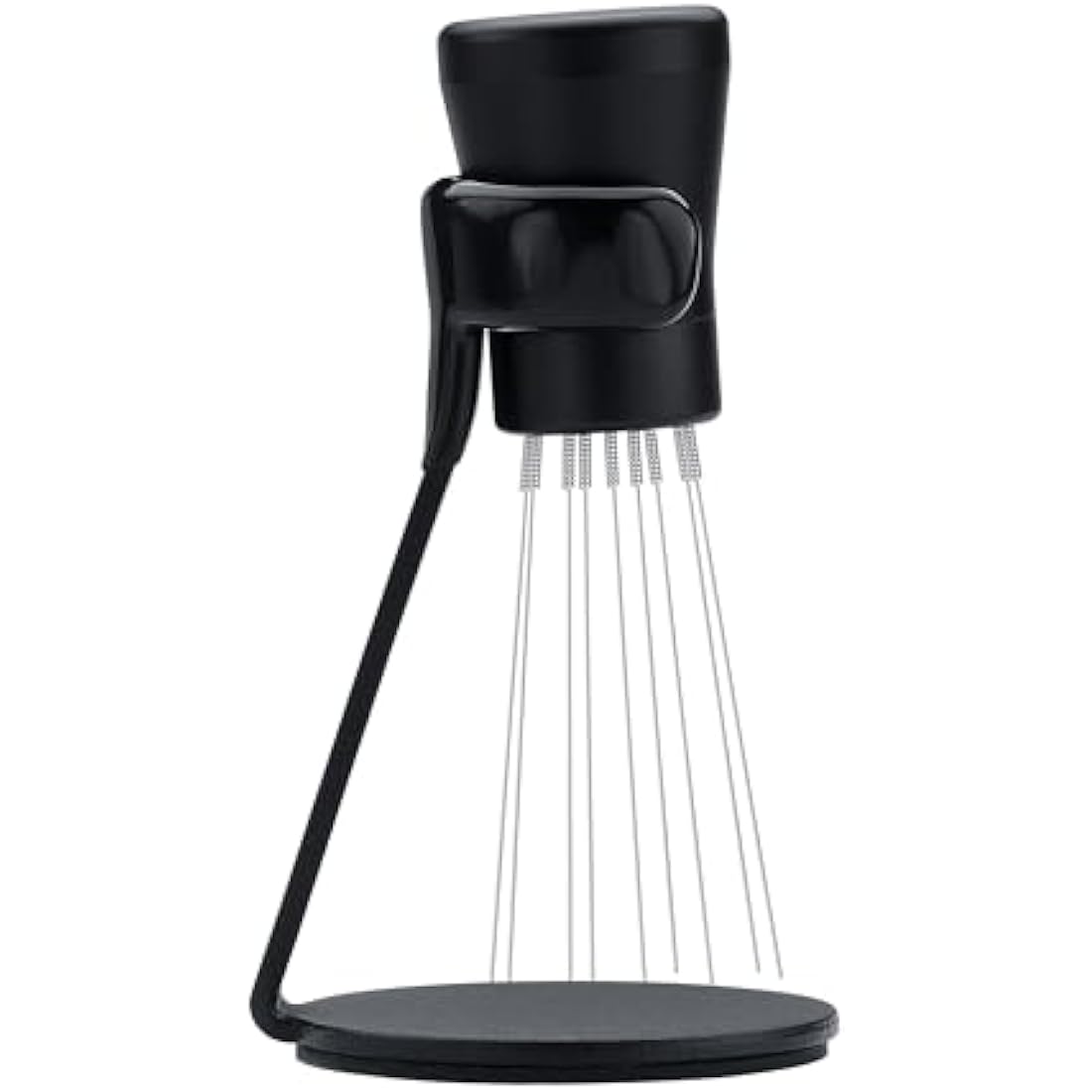 Normcore WDT Distribution Tool V2.1 with Stand - 0.23mm 8 Prong Espresso Distribution Tool - Magnetic Coffee Stirrer with 16 Extra Needles, Black