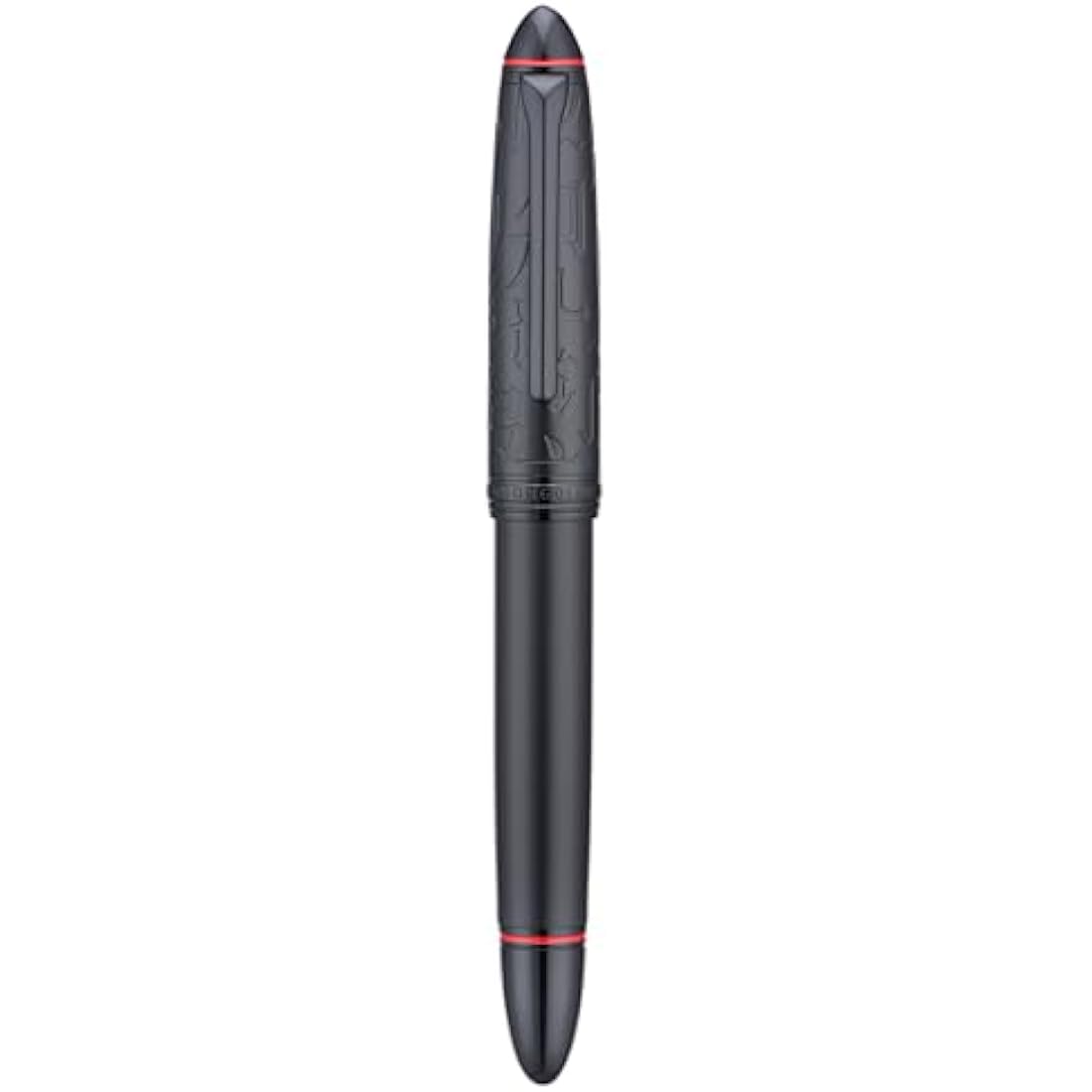 Asvine Hongdian N6 Metal Resin Piston Fountain Pen - Black Long Blade Nib Classic Pen, Includes Metal Box