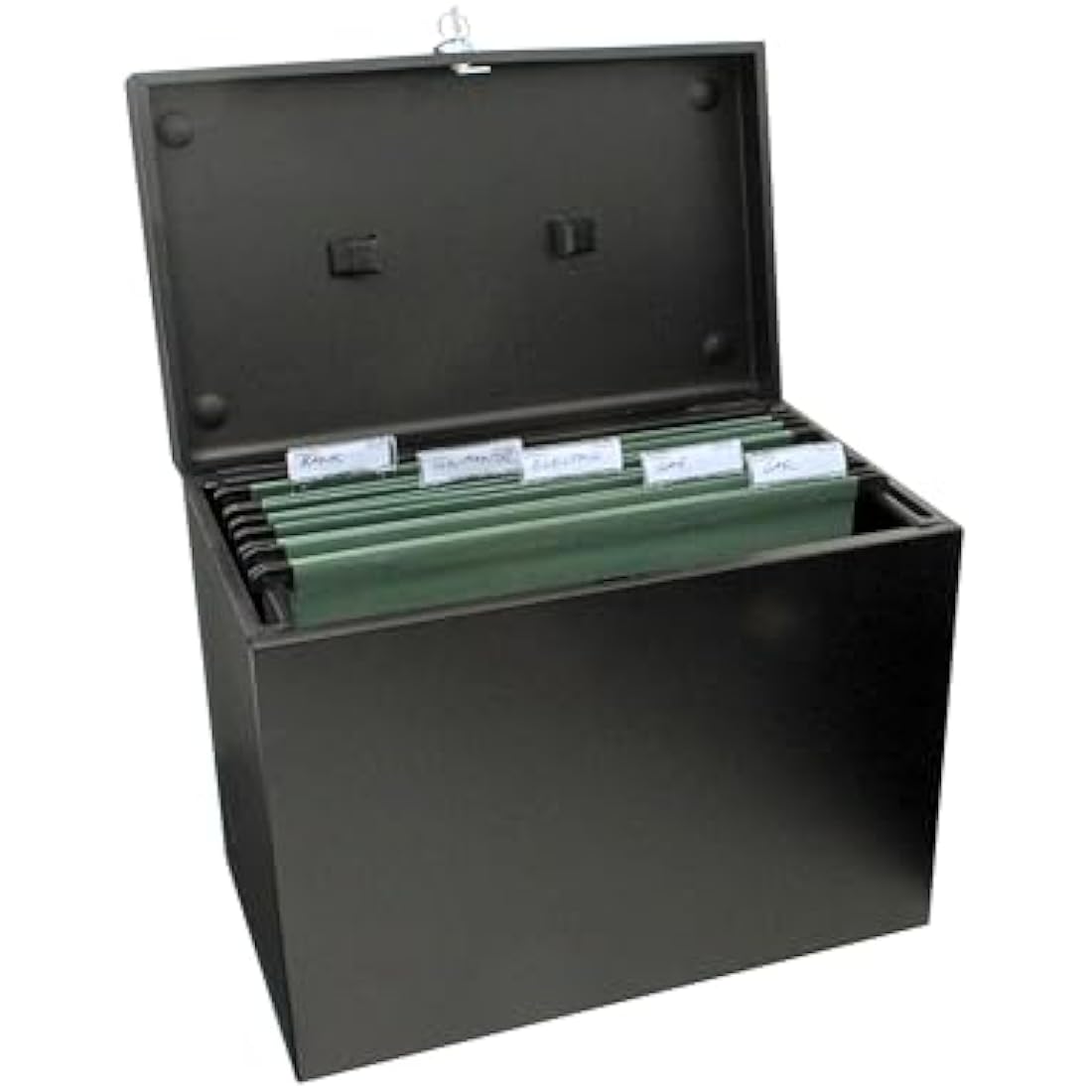Cathedral Products A4 Steel File Box with Starter Pack of 5 Suspension Files - Black