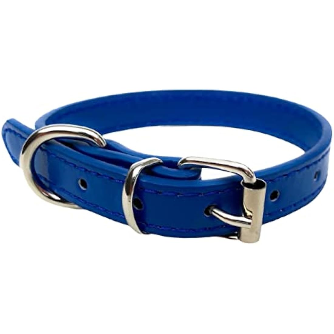 Vibrant Leather Dog Collar for Puppy, Cat, Kitten, Dogs - For Small, Medium, Large & Extra Large Pet Collars (Extra Large (45cm - 55cm Neck), Blue)