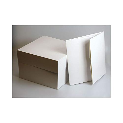 White Square Cake Boxes - Box of 50 - Perfect for Transporting Your Creations! (11 Inch)