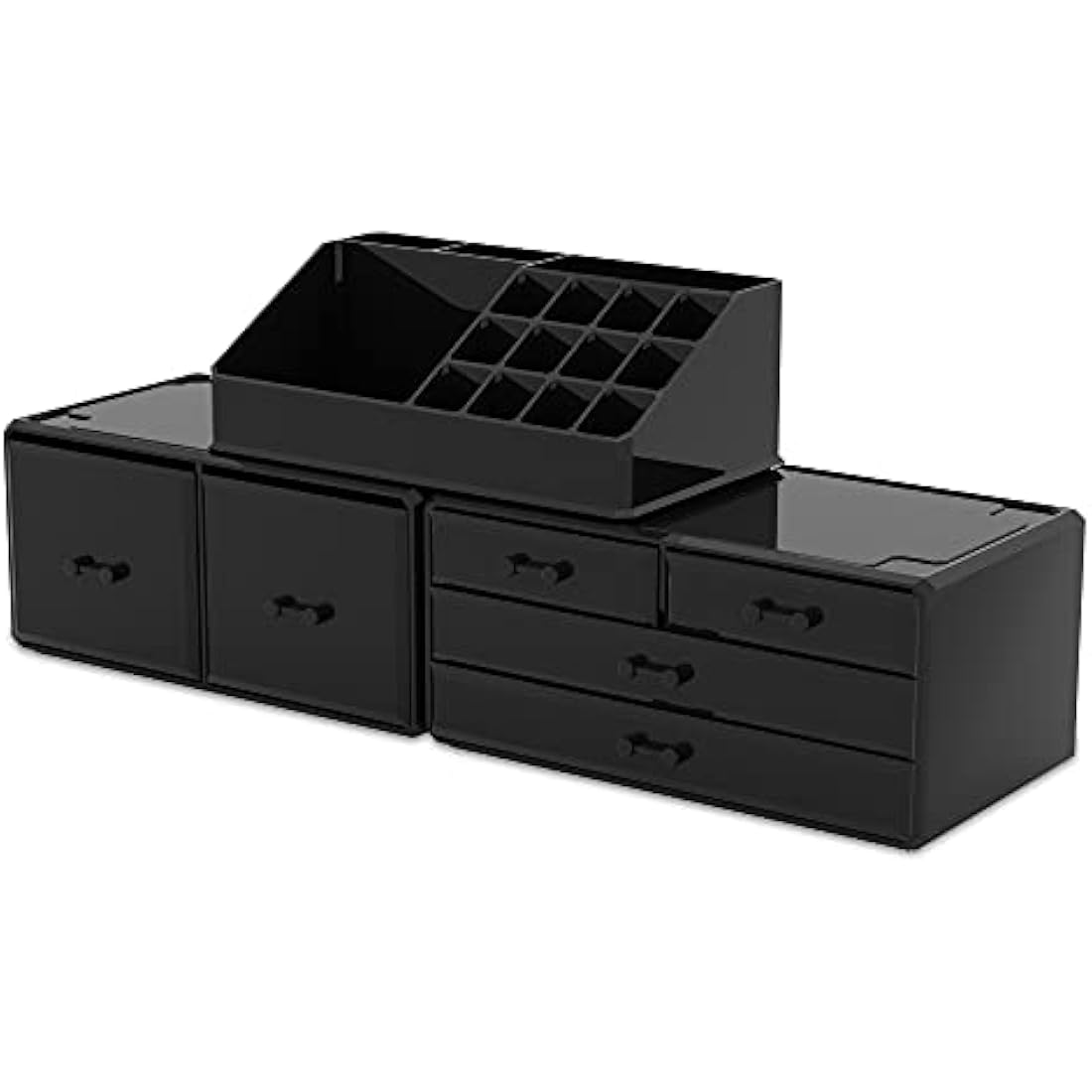 READAEER Makeup Cosmetic Organiser Storage Drawers Display Boxes Case with 6 Drawers, 3 Pieces, Freely Combined and Stacked.