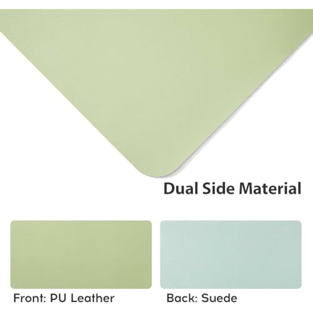 Desk Pad Large, DOBAOJIA Desk Mat, Laptop Mat, Writing Pad, Desk Blotter, Extended Mouse Mat, Large Mouse Pad for Office/Home, PU Leather Waterproof +Suede Non-Slip 27.5" X 13.8" (Light Green)