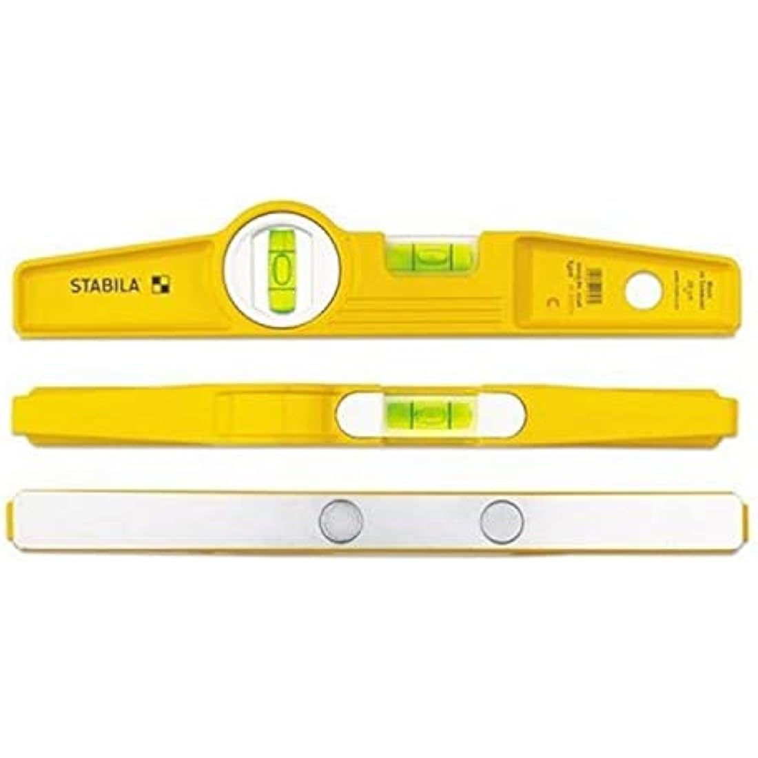 Stabila Type81SREM 25cm/10-inch Rare Earth Magnetic Spirit Level with Holster, Yellow/Black