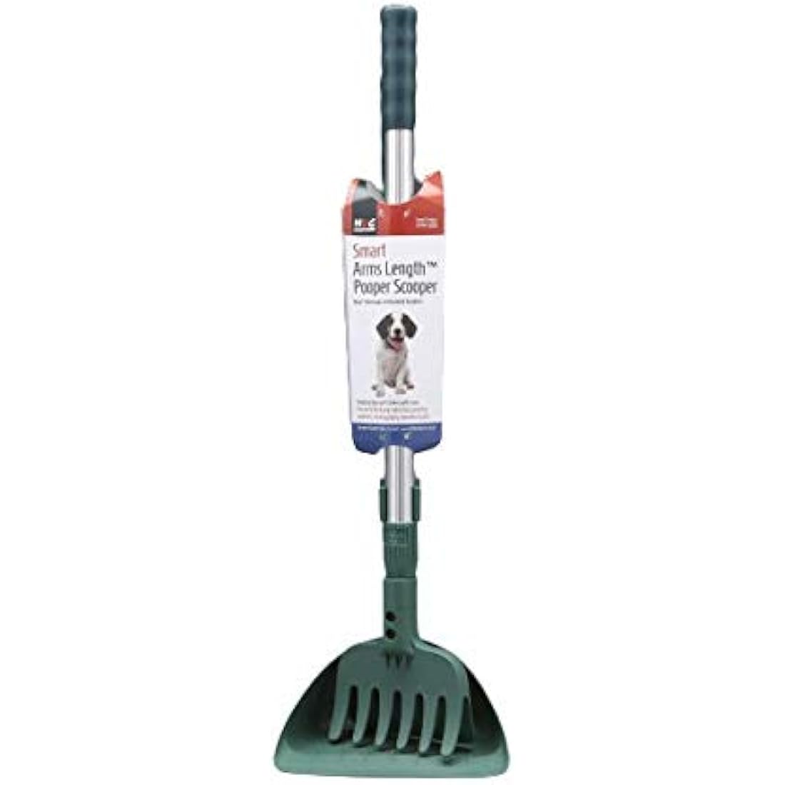 MDC Arms Length Pooper Scooper for Dogs – No-Bend Pet Waste Picker with Rake and Scoop – Ideal for Grass or Paths – Easy Clean Garden Waste Remover – Long Handle & Lightweight Design