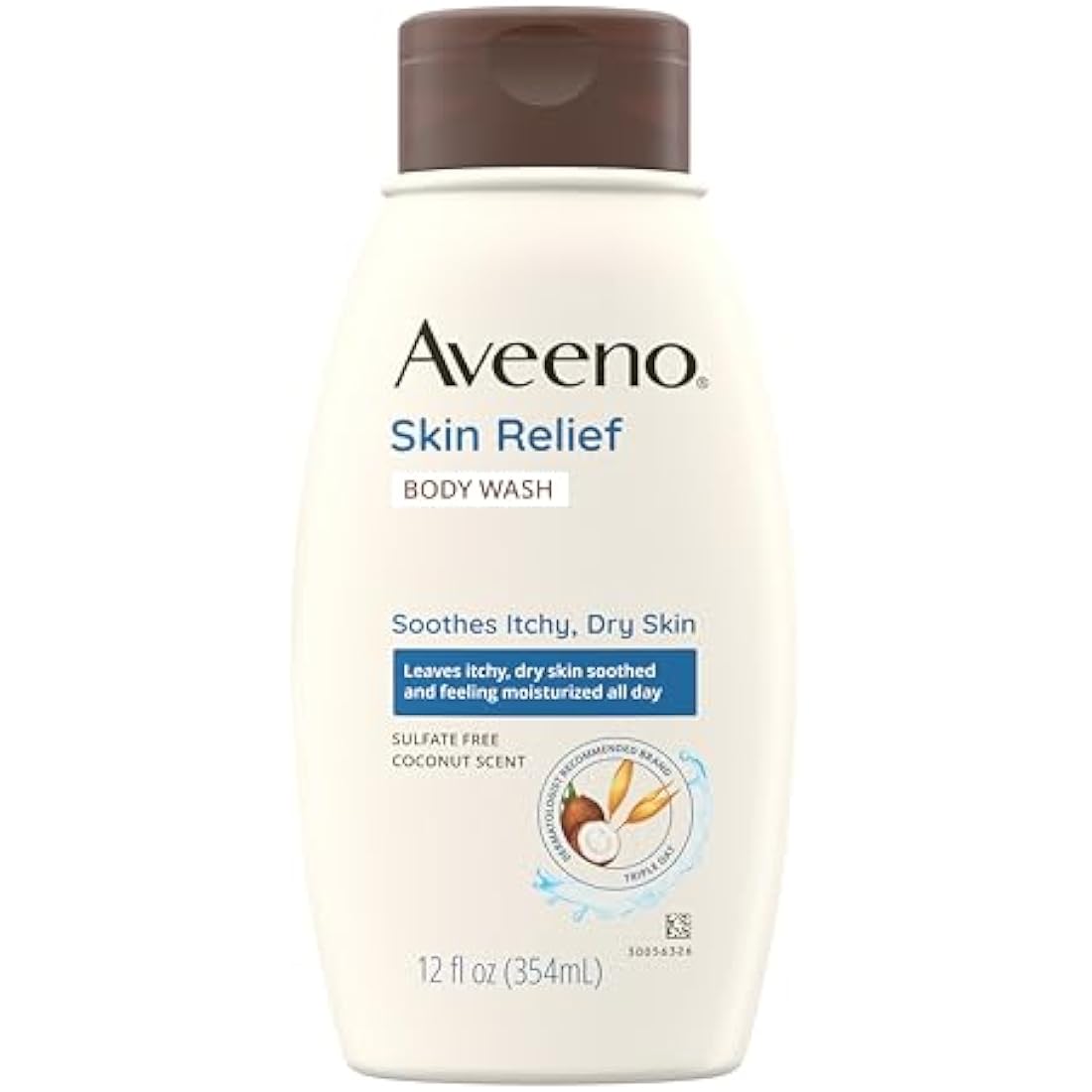 Aveeno Skin Relief Gentle Scent Body Wash For Sensitive Skin, Nourishing Coconut, 12 Fl. Oz