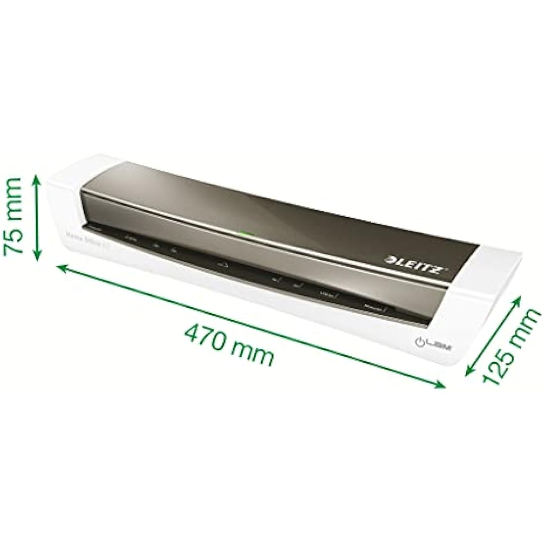 Leitz 74401089 iLam A3 Laminator, Ideal for Home Office - Metallic Dark Grey