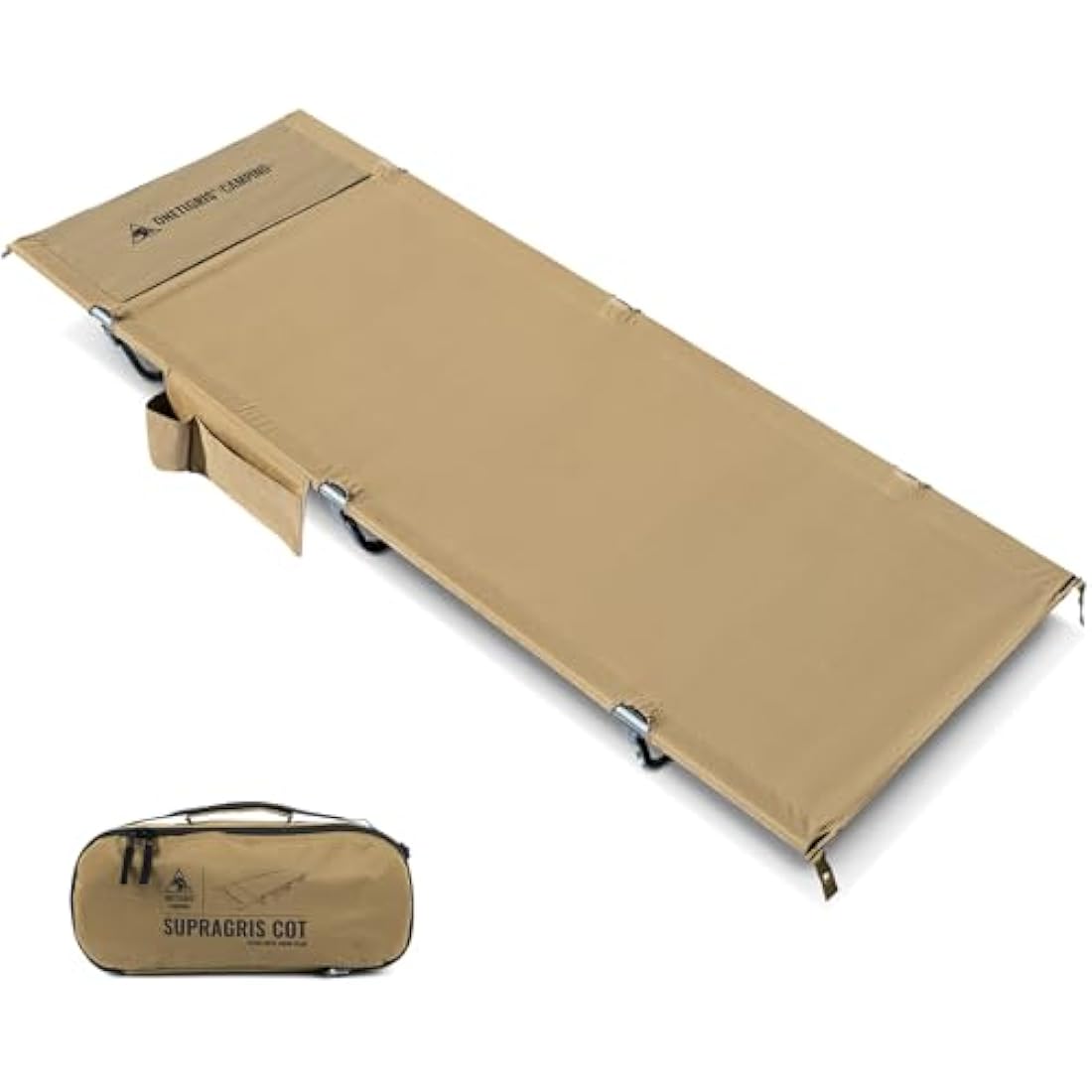 OneTigris SUPRAGRIS Camping Cot, Support Up to 400lbs, Lightweight Comfortable Folding Bed for Camping, Hiking, Backpacking, Travel, Car Trips, Office Nap