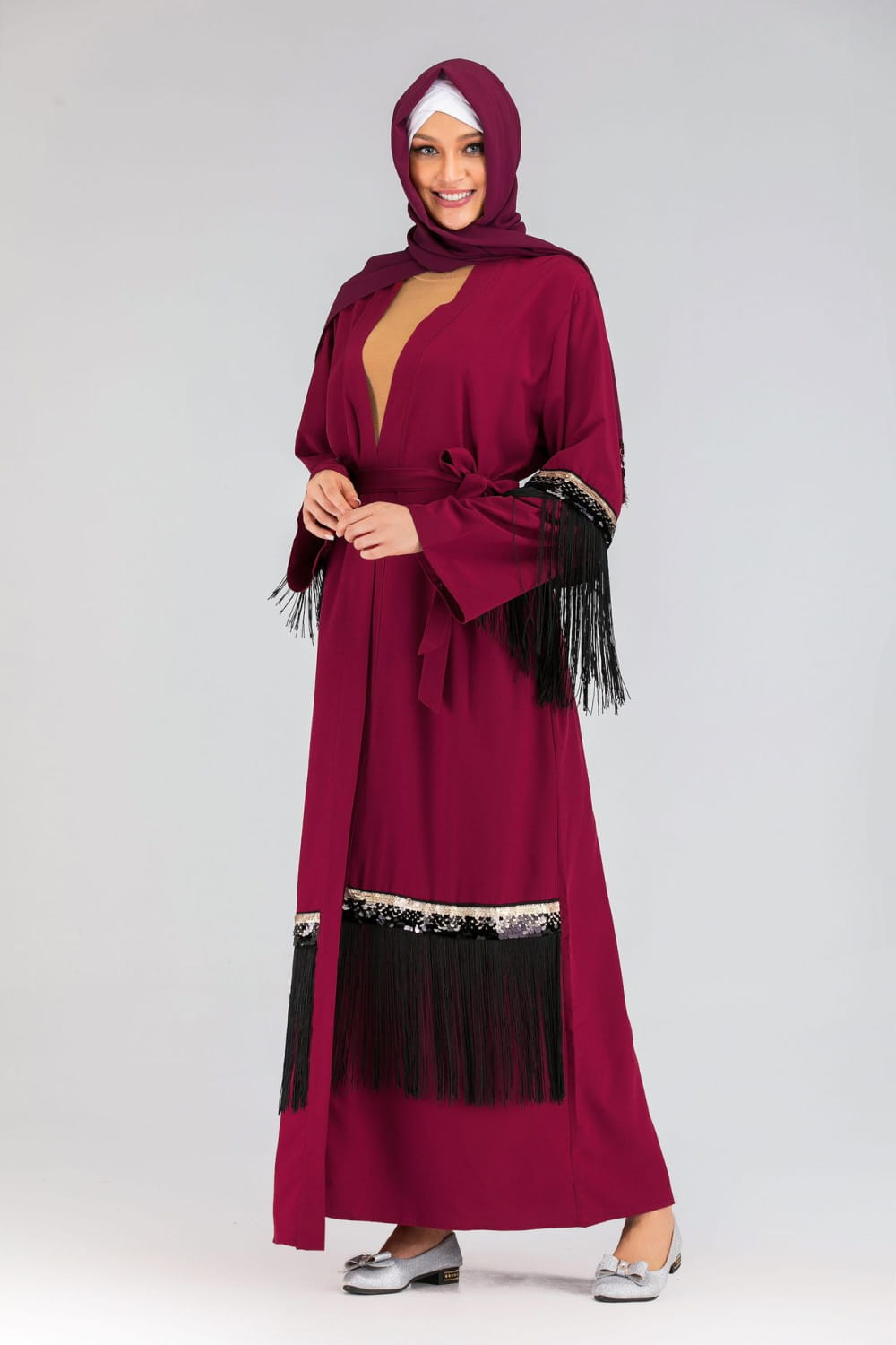 Fringed Abaya - Luxury Statement Piece