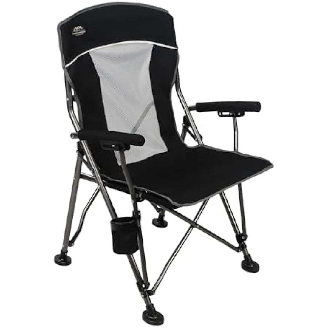 LANMOUNTAIN Camping Chair with Padded Hard Armrest,Cup Holder,Heavy Duty for Adults,Mesh Backrest,Portable Lawn Lightweight Outdoor Camp Chair,Support up to 400lbs