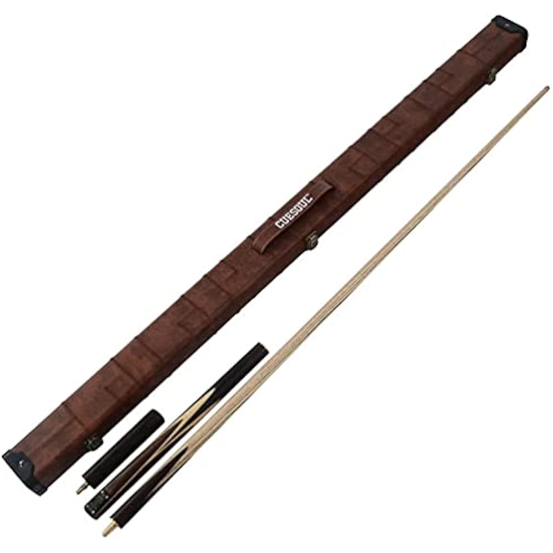CUESOUL Classic Handmade 57 inches 18oz Rosewood 3/4 Jointed Snooker Billiard Pool Cue with Case, rosewood Butts and leathertte Protective Cue Case-9.5mm Tip Snooker Cue Set