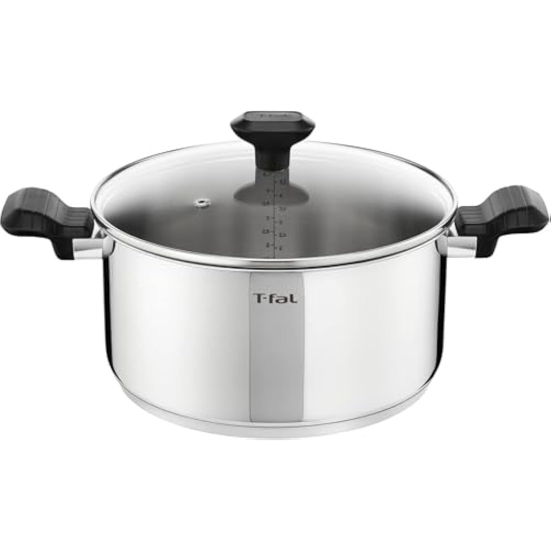 Tefal Comfort Max 24cm Stainless Steel Stewpot, Durable Casserole Dish with Glass Lid, Induction Compatible, Ergonomic Stay-Cool Handles, Dishwasher, C9734604
