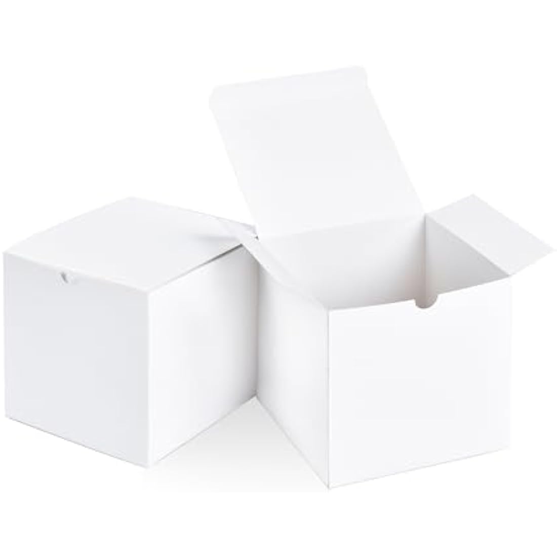 SHIPKEY 10PCS White Cardboard Gift Boxes with lids |10x10x10 cm Square Boxes | Small Gift Boxes Suitable for Party, Wedding, Christmas, Holidays, Birthdays and All Other Occasions