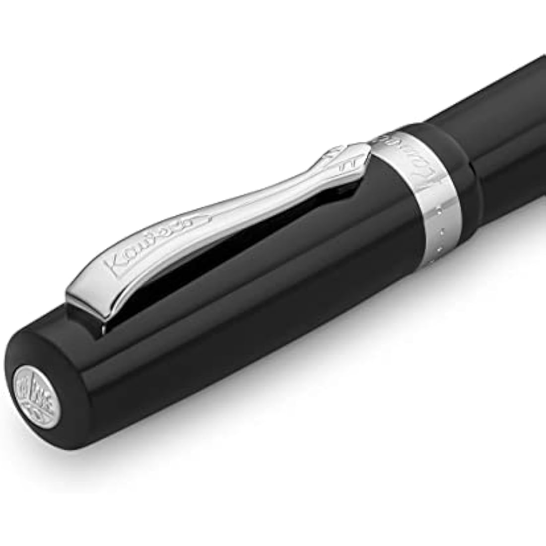 Kaweco STUDENT Ball Pen Black I Retractable Ballpoint Pen in Classic Design with Standard G2 Refills I Acrylic Ball Pen 13cm in Black with Silver Details
