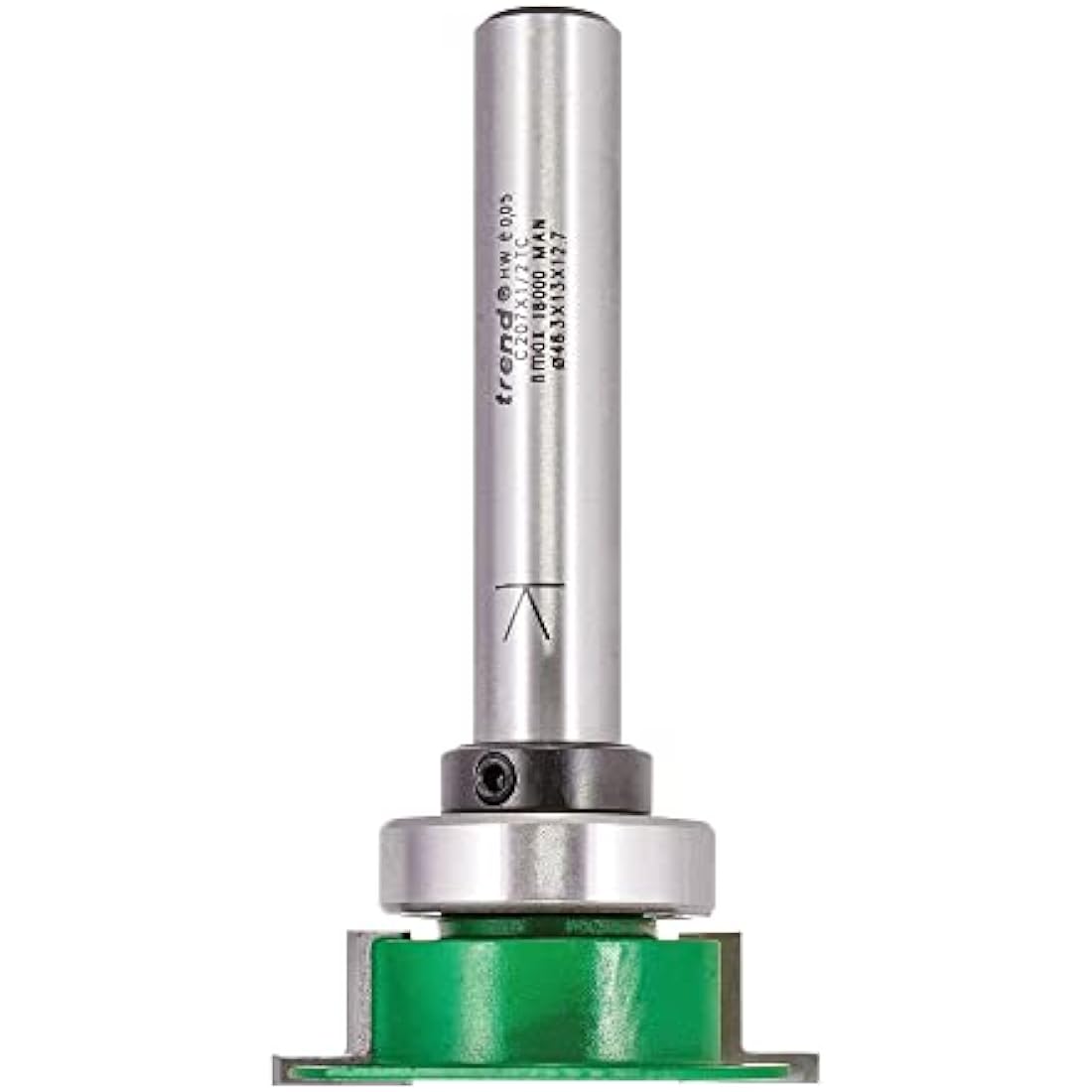 Trend CraftPro Aquamac 21 Recesser Router Cutter Bit, 1/2 Inch Shank, 46.3mm Cut Diameter, Tungsten Carbide Tipped, Bearing Guided, C207X1/2TC