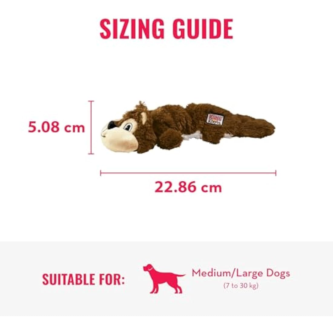 KONG - Scrunch Knots Raccoon - Internal Knotted Ropes and Minimal Stuffing for Less Mess - For Small/Medium Dogs