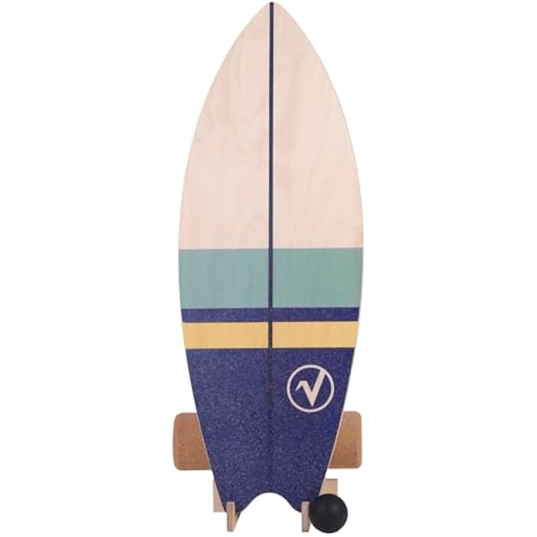 valuents Wooden Surfboard Balance Board with Roller for Neuromuscular Response Training + More: Stand