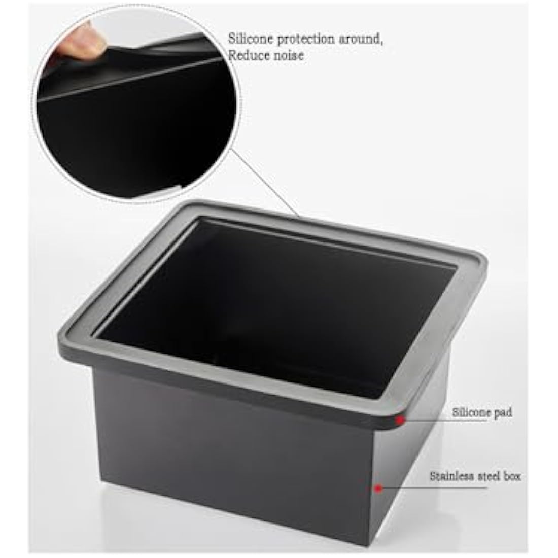 Coffee Knock Box, Espresso Knock Box Coffee Bin Barista Accessories Coffee Machine Accessories, Stainless Steel Small Coffee Knock Box Container with Silicone Knock Bar and Non Slip Base
