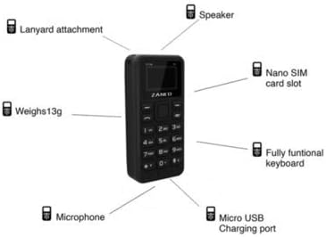 Zanco Tiny T1 - Black - World's Smallest 3GB Mobile Phone