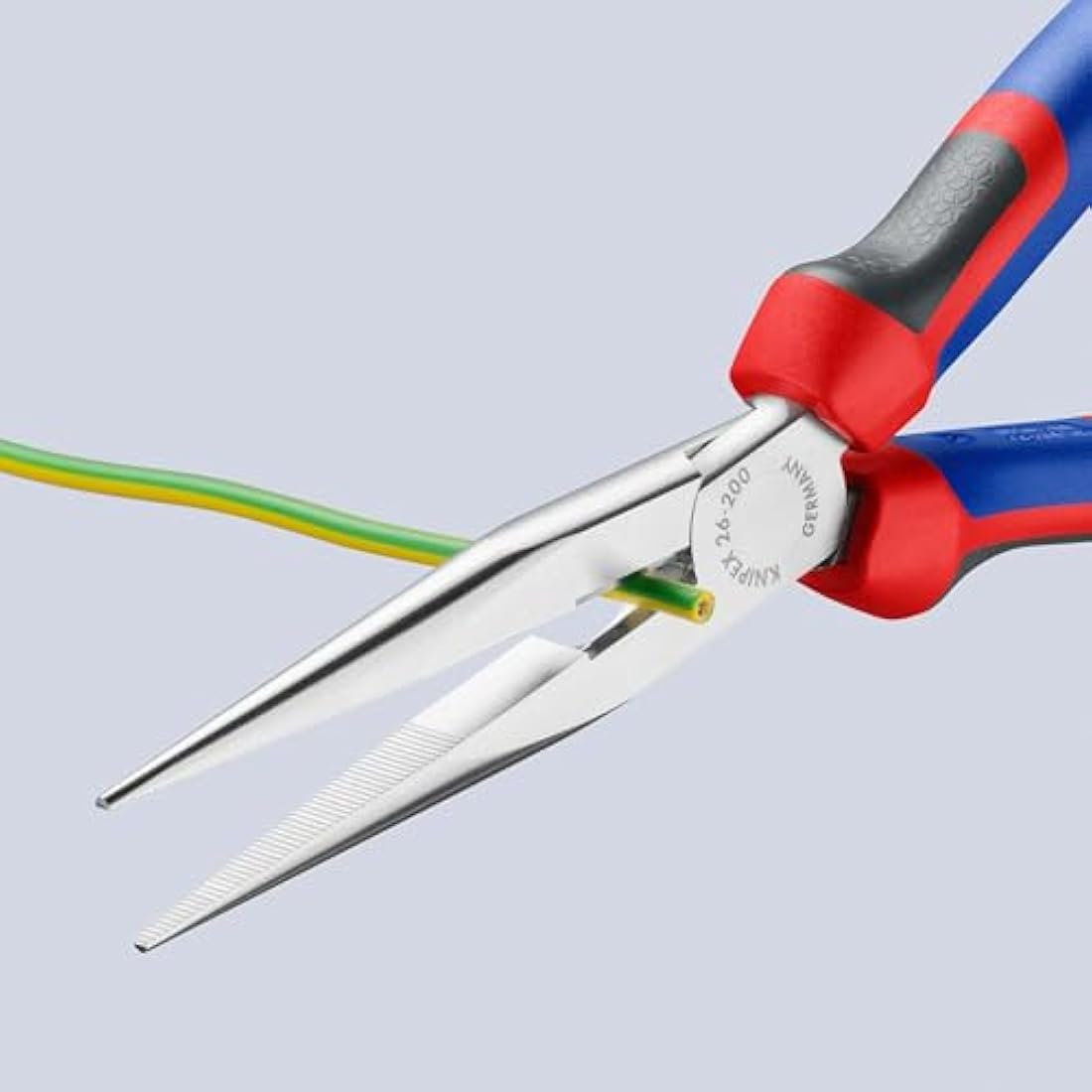 KNIPEX 26 15 200 Snipe Nose Side Cutting Pliers (Stork Beak Pliers) with comfort handles chrome-plated 200 mm
