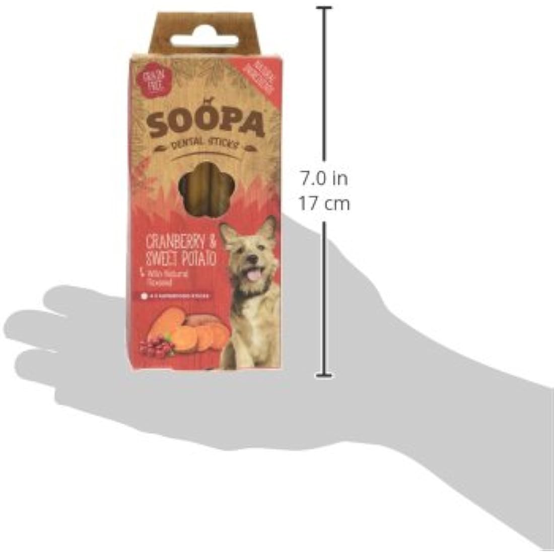 Soopa Cranberry and Sweet Potato Dental Sticks Dog Treat, 100 g