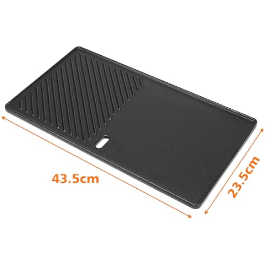 Denmay 13191 43.5CM x 23.5CM BBQ Griddle for 2 Burners Landmann EMAILLEE Triton 2 Bruleurs, Cast Iron Griddle Plate for Gas BBQ Griddle Plate, Heat Plate, 1 Pack