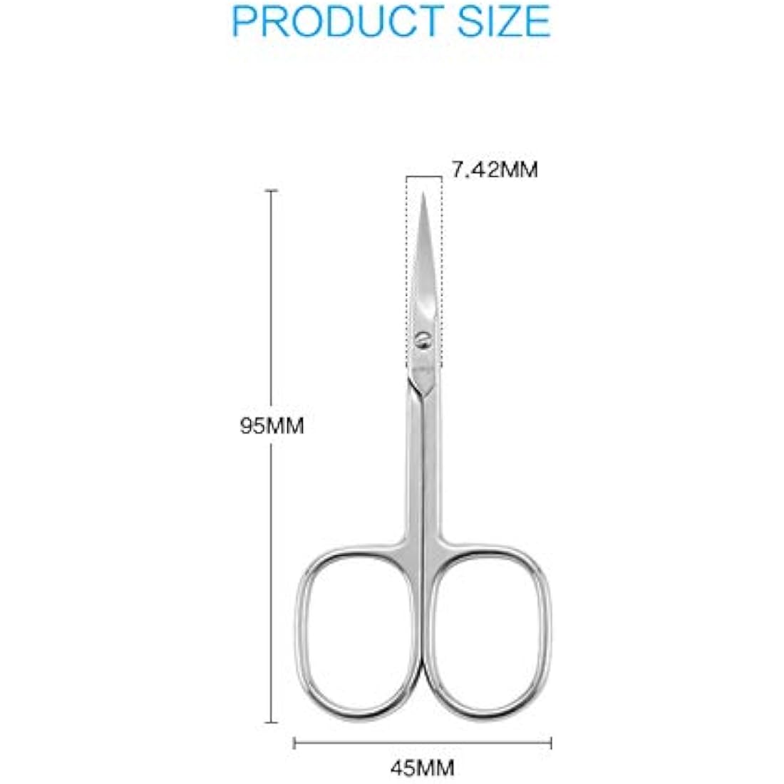 LIVINGO Premium Manicure Scissors Multi-Purpose Stainless Steel Cuticle Pedicure Beauty Grooming Kit for Nail, Toenail, Eyebrow, Eyelash, Dry Skin Curved Blade 9cm