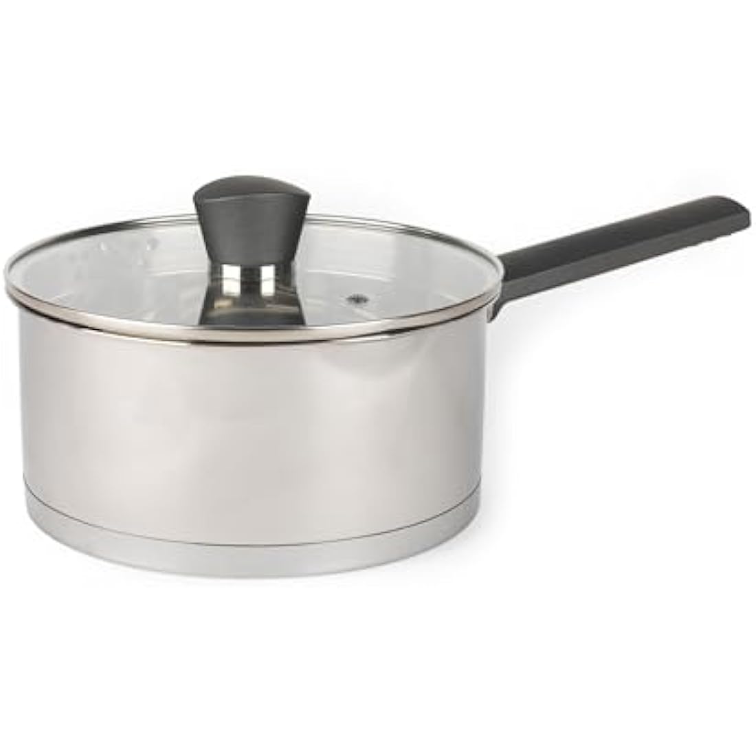 Russell Hobbs RH01164EU7 20 cm Saucepan with Lid, Induction Pan with Pouring Lip, Stainless Steel Milk Pan, Mirror Polished Soup Pan, Gas and Electric Hobs, Safe, Excellence Collection