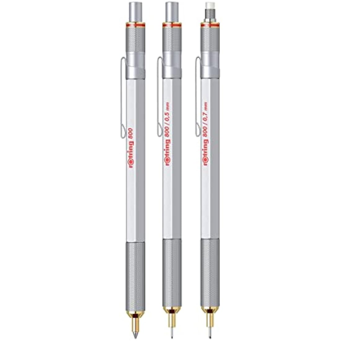 rOtring 800 Ballpoint Pen | Medium Point | Black Ink | Silver Barrel | Refillable
