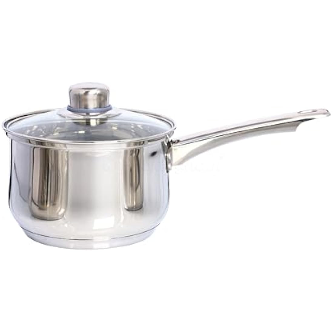 Buckingham Deep Saucepan with Tempered Glass Lid Premium Stainless Steel Cooking Pot Suitable all Heat Source Including Induction 16 Cm 2 Litres by Buckingham