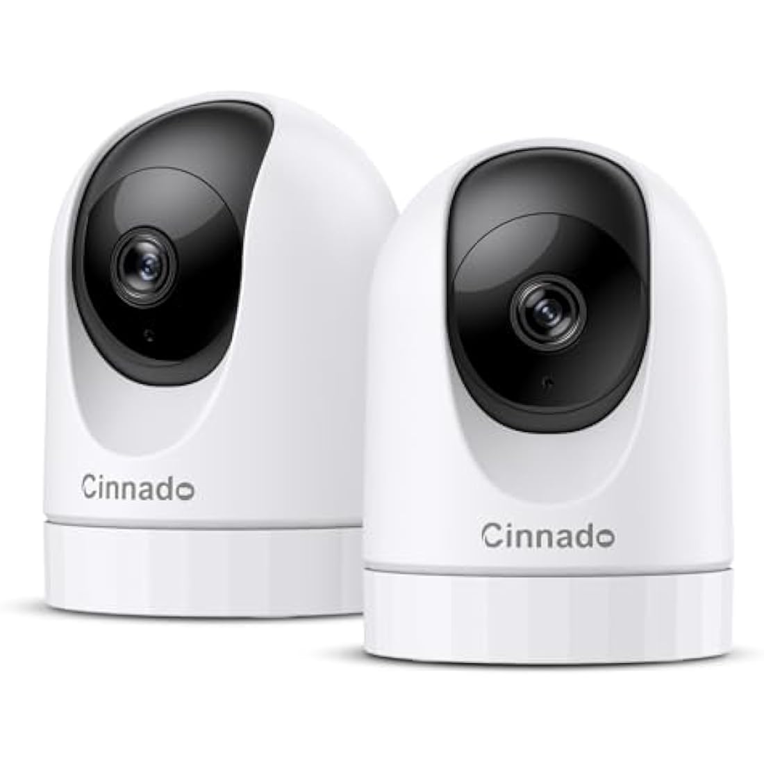Cinnado WiFi Cameras House Security - 2K Indoor CCTV Baby Monitor Camera for Home Security Wireless 360°, Motion Tracking, Smart Siren, IR Night Vision, D1, 2 Pack