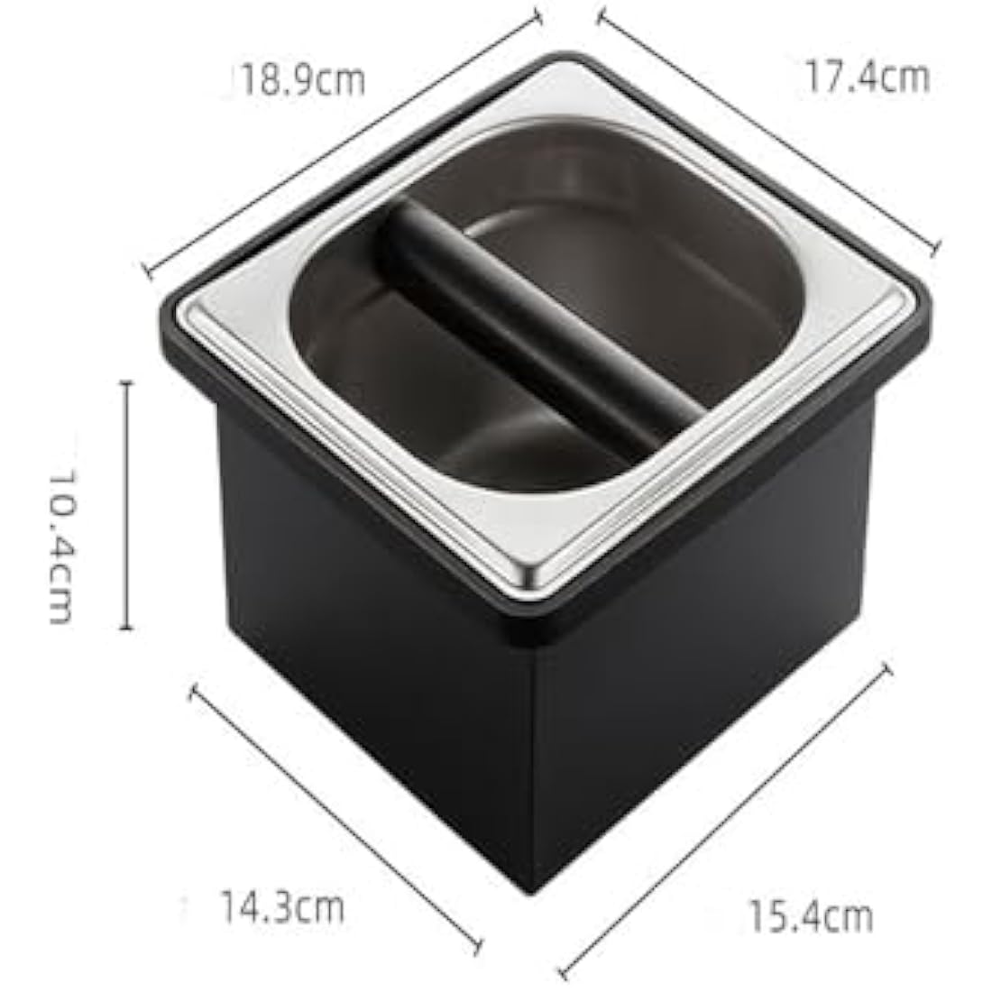 Coffee Knock Box, Espresso Knock Box Coffee Bin Barista Accessories Coffee Machine Accessories, Stainless Steel Small Coffee Knock Box Container with Silicone Knock Bar and Non Slip Base