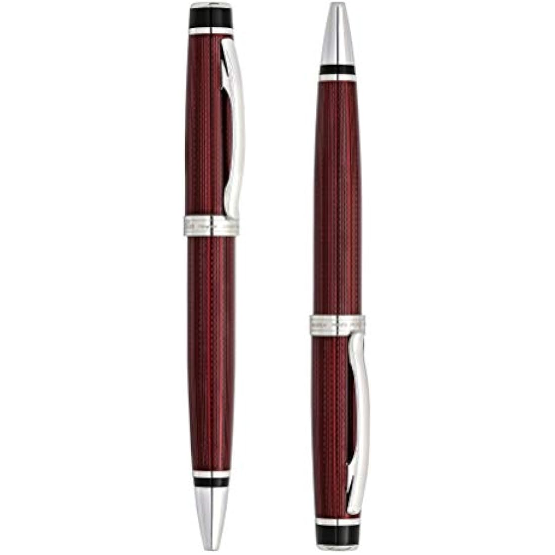 Xezo Incognito Twist Action Ballpoint Pen, Medium Point. Burgundy Red Lacquer with Pure Platinum Plating. Handcrafted, Limited Edition, Serialized