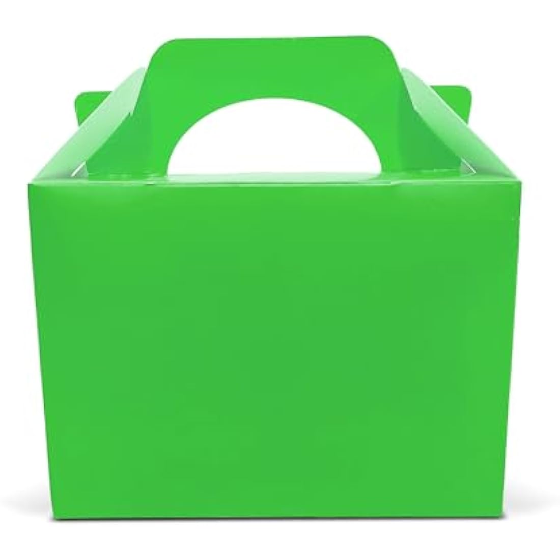 Lotus 50 x Children/Kids Plain Coloured Party Boxes Carry Food Meal Fun Picnic Birthday Wedding Favour/Baby Shower Party Halloween Trick or Treat Box Loot Bag (Neon Green)
