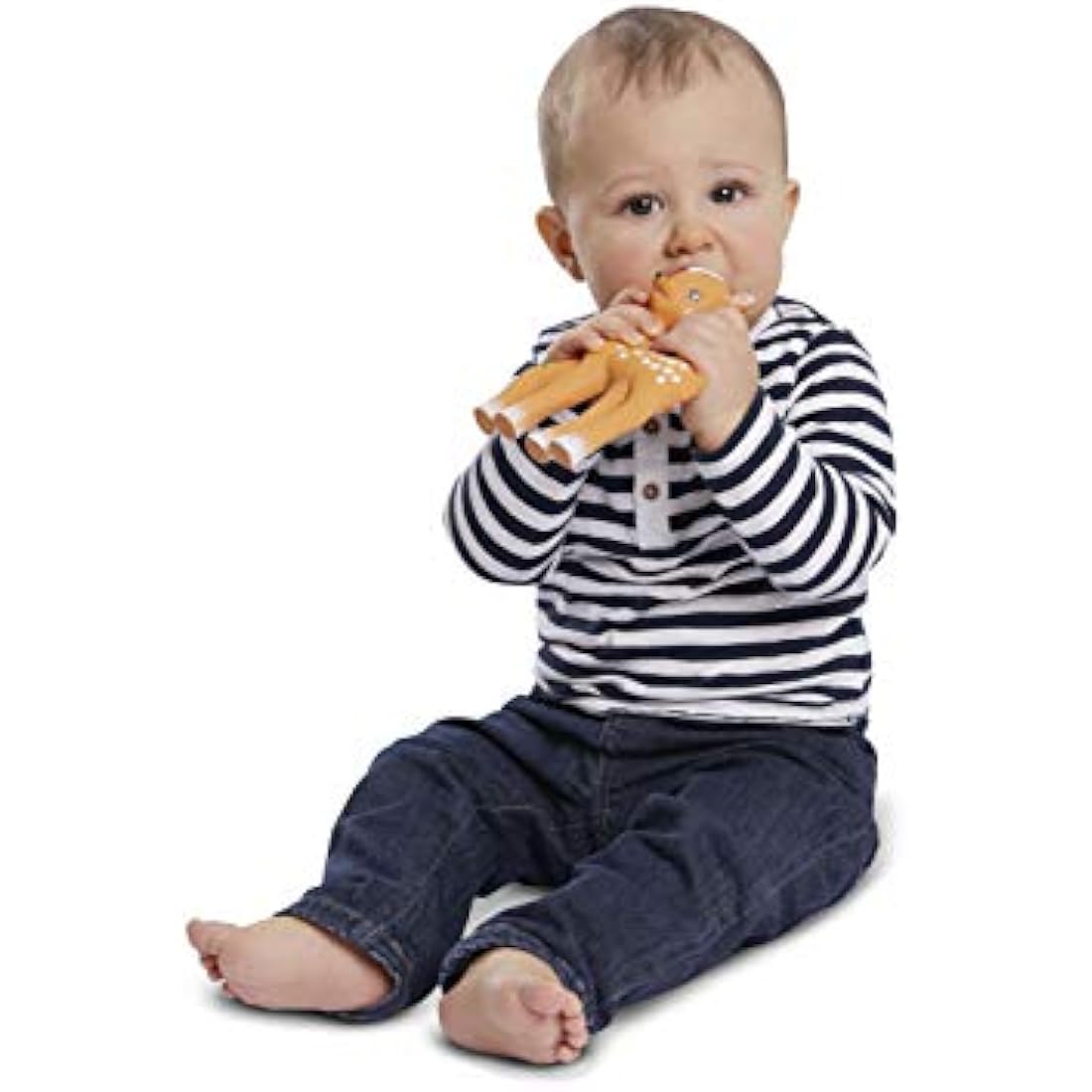 Sophie la Girafe Fanfan The Fawn Baby Teething Toy, 100% Natural Rubber Phthalate-Free Easy to Grip Baby Teether Suitable for Newborn Babies