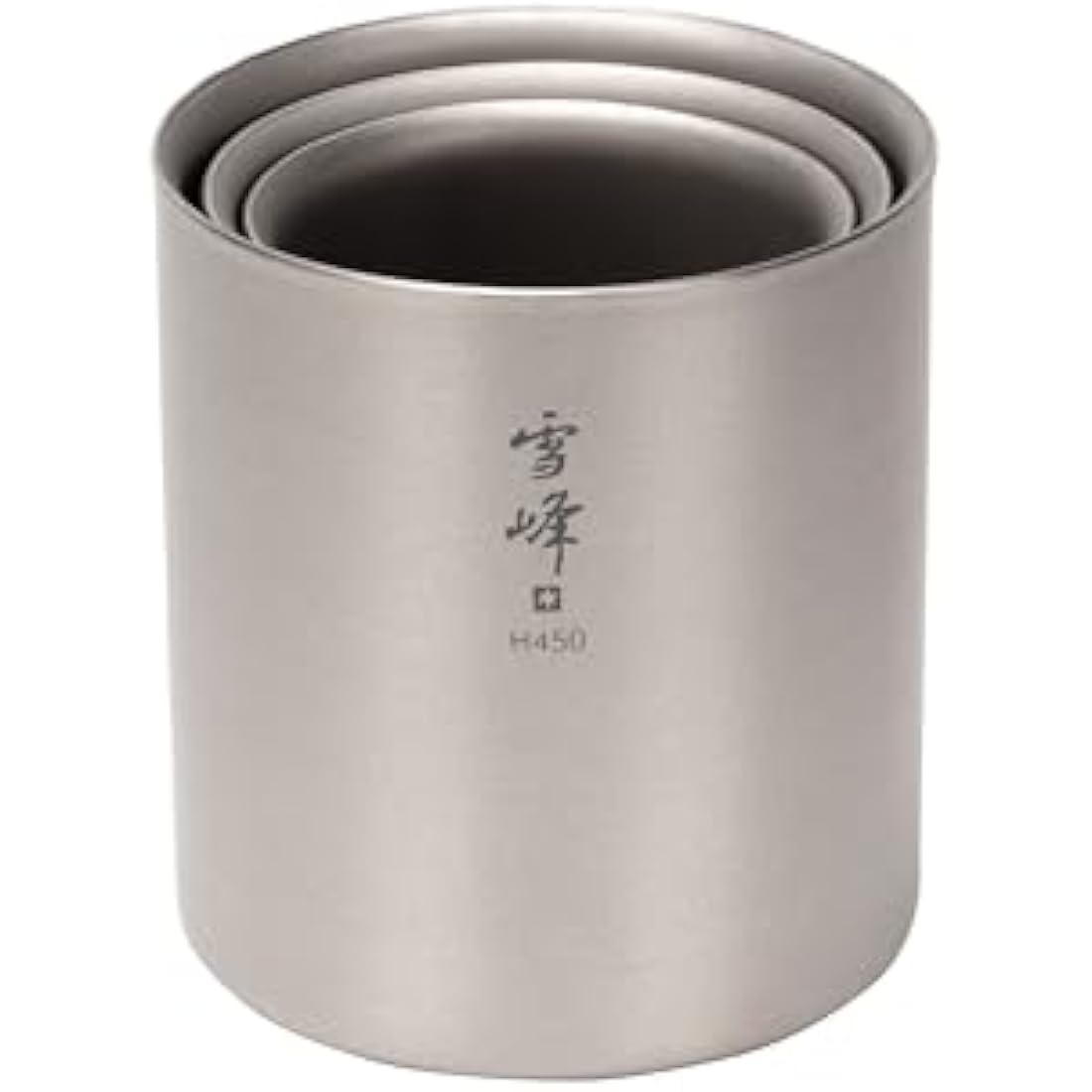 Snow Peak Titanium Double Wall Stacking Mug H450, Lightweight Insulated Mug for Home, Camping & Outdoors