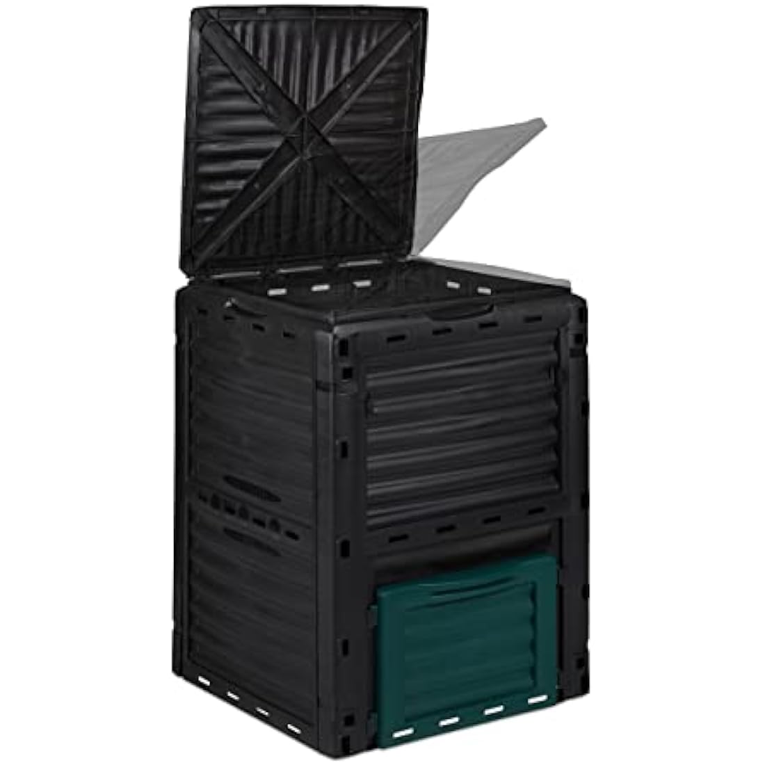 Relaxdays Composter, 230l, Plastic, Quick, for Kitchen & Garden Waste, Environment-Friendly, HWD: 80 x 60 x 57 cm, Black