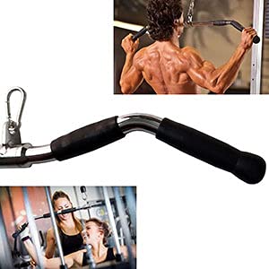 Barbell Cable Attachment For Cable Machines, Lat Pull Down Bar Cable Machine Attachments, Tricep Press Down Bar, Revolving Straight Curl Pulldown Bar